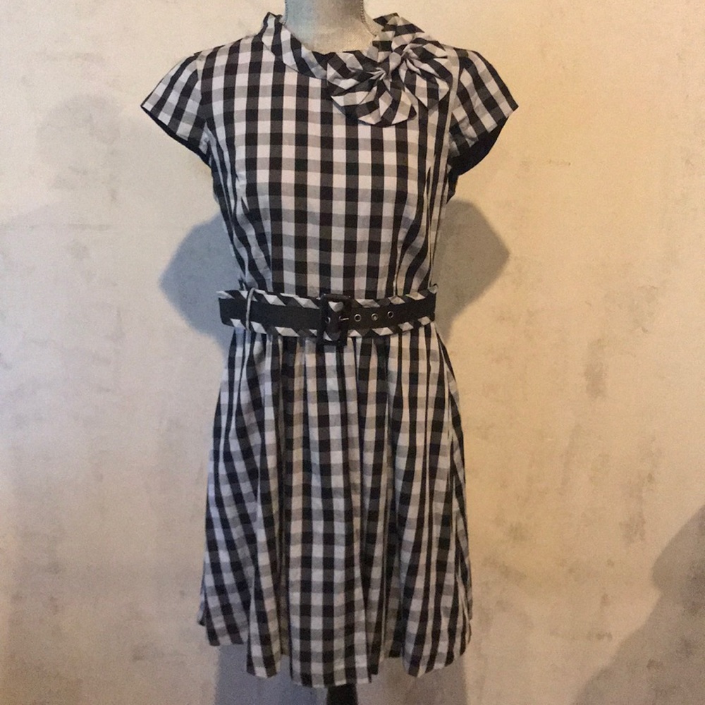 Kenzie Black/Gray Check Dress